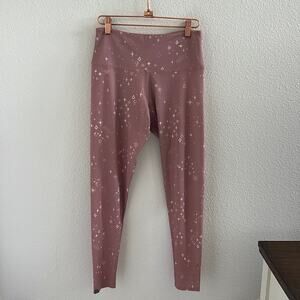 Onzie Hot Yoga High Rise Legging Pink Hue with Star Constellation Print XS